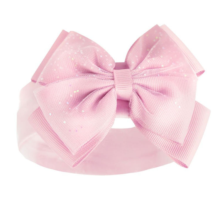 Picture of HB92 – F3127 - 6938 LIGHT PINK HEADBAND W/GLITTER BOW